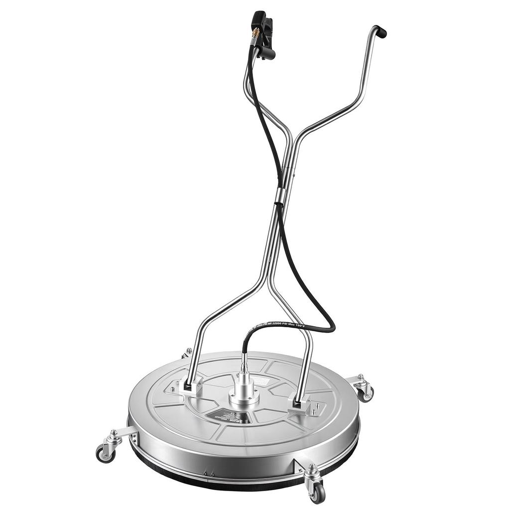 76.2 cm Pressure Washer Surface Cleaner with Wheels, Stainless Steel, Power Washer Attachment with Raised Handle for Concrete, Patio, Sidewalk, Deck,
