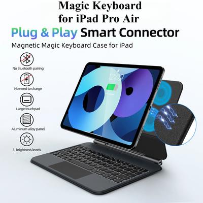 Чехол-книжка для планшета Magic Keyboard Folio для iPad 11th A16 2025 10th Pro13 11 M4 Air 4/5/6 Multi-touch Touchpad Зарядка Smart Plug&Play
