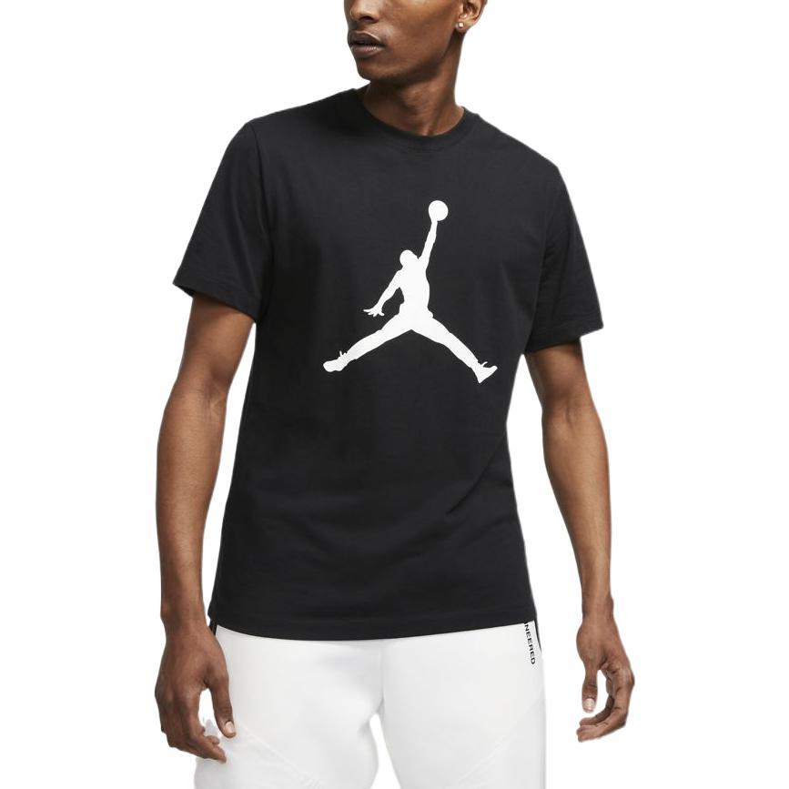 Jordan Футболка с коротким рукавом и круглым вырезом с логотипом, мужские топы, черные CJ0922-011