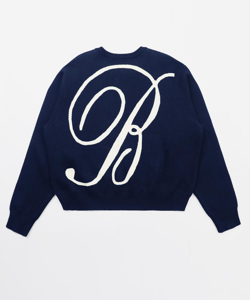 BADBLOOD Classic Big Logo Crewneck Sweater - Navy