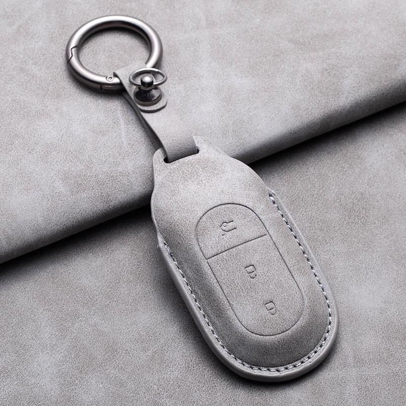 Leather Car Key Case Cover for Leapmotor T03 S01 C11 for 2025 Leapmotor C01 T03 S01 C11 Leap Motor Holder Key Fob Keychain