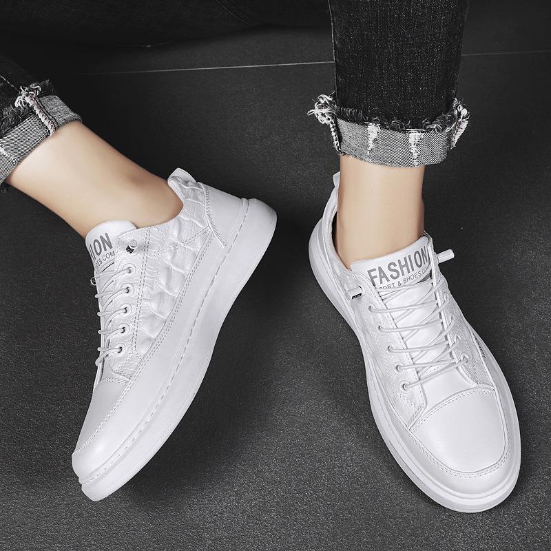 Летняя новая удобная модная мужская обувь модный тренд повседневная обувь для скейтборда осенняя обувь прилив круглая голова белая обувь