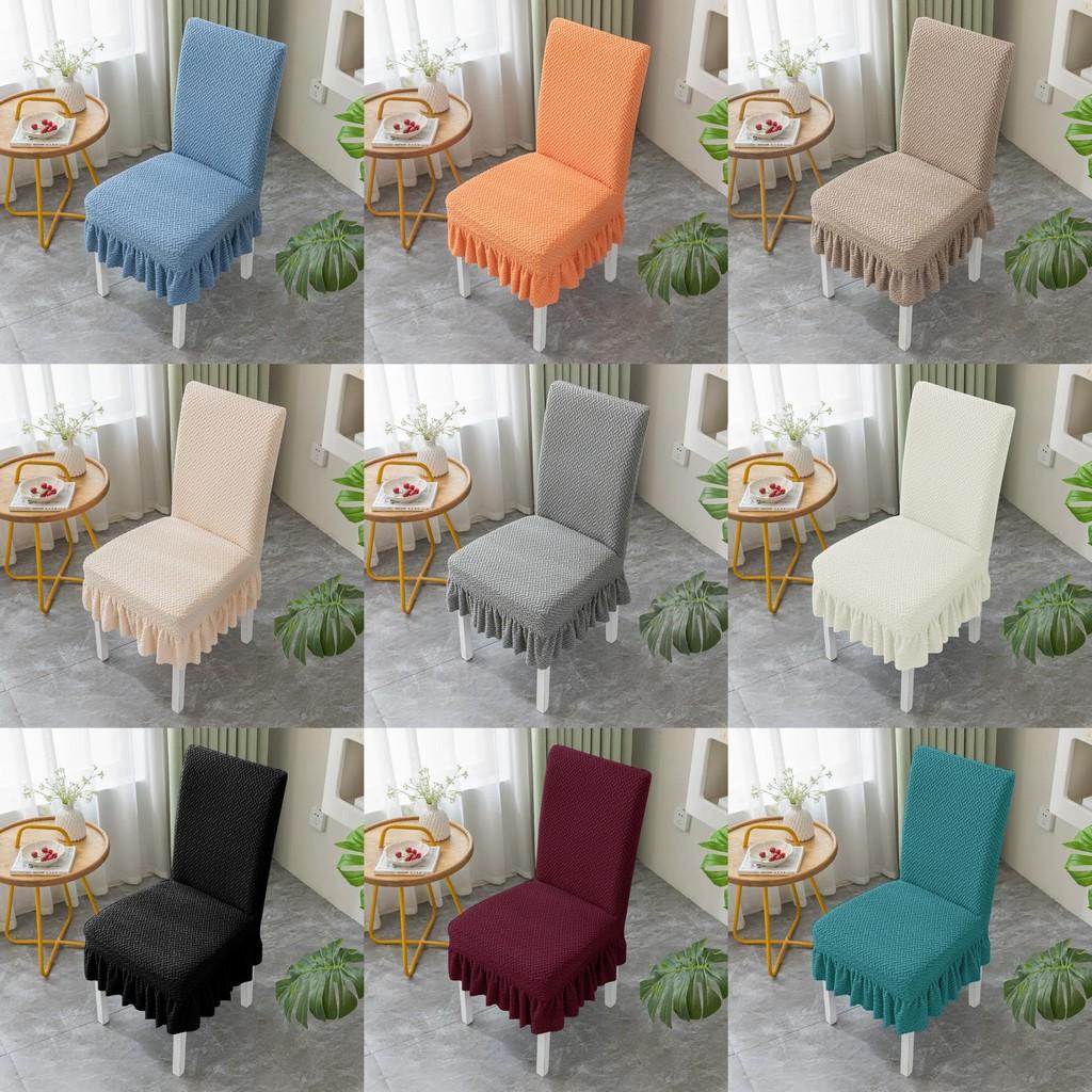 High-quality Polyester Long Grid Jacquard Chair Cover With Elasticity