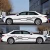 2 шт. НОВЫЕ Универсальные 102" × 28" Наклейки на кузов боковой двери автомобиля большого размера Полосы Клетчатый стикер Гоночные наклейки