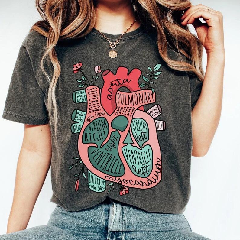 Anatomical Heart Shirt, Cardiology T-Shirt ICU CVICU Nurse in the Making Tee,...