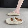 Модные женские мюли слипоны CRLAYDK, вязаные дышащие тапочки, женские мюли с жемчужными цветами без задника, летние лоферы для ходьбы, повседневная обувь