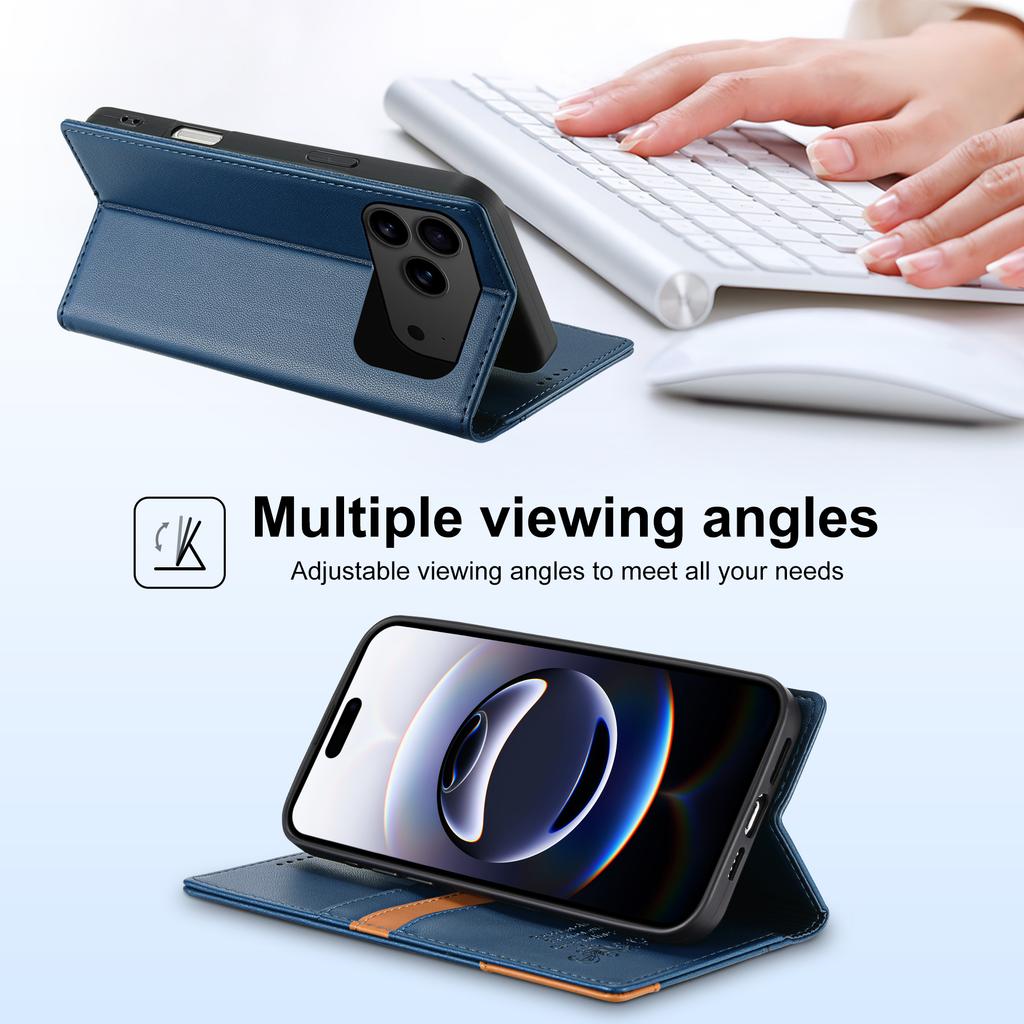 Магнитный откидной кожаный чехол для iPhone 16 15 14 13 12 11 17 Pro Max 17Air 14 15 16Plus 16e Роскошный деловой кошелек с отделением для карт