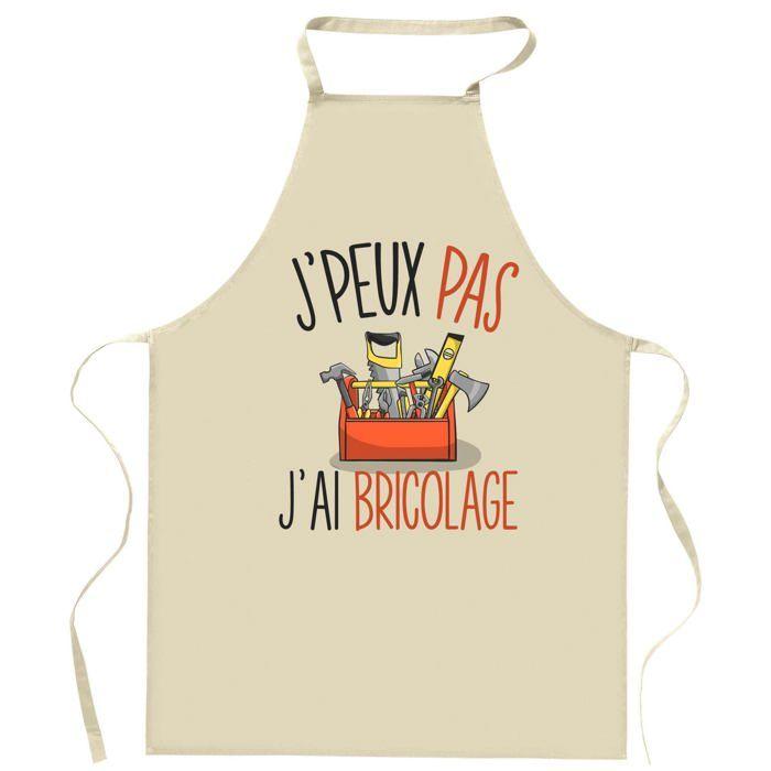 Planetee Tablier de cuisine bricolage J'peux pas | Cadeau Original pour passionnés Vêtement Blouse de protection Barbecue Jardinage