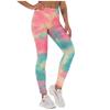(SU)Женские брюки для йоги с принтом тай-дай, узкие брюки для упражнений с подтяжкой бедер