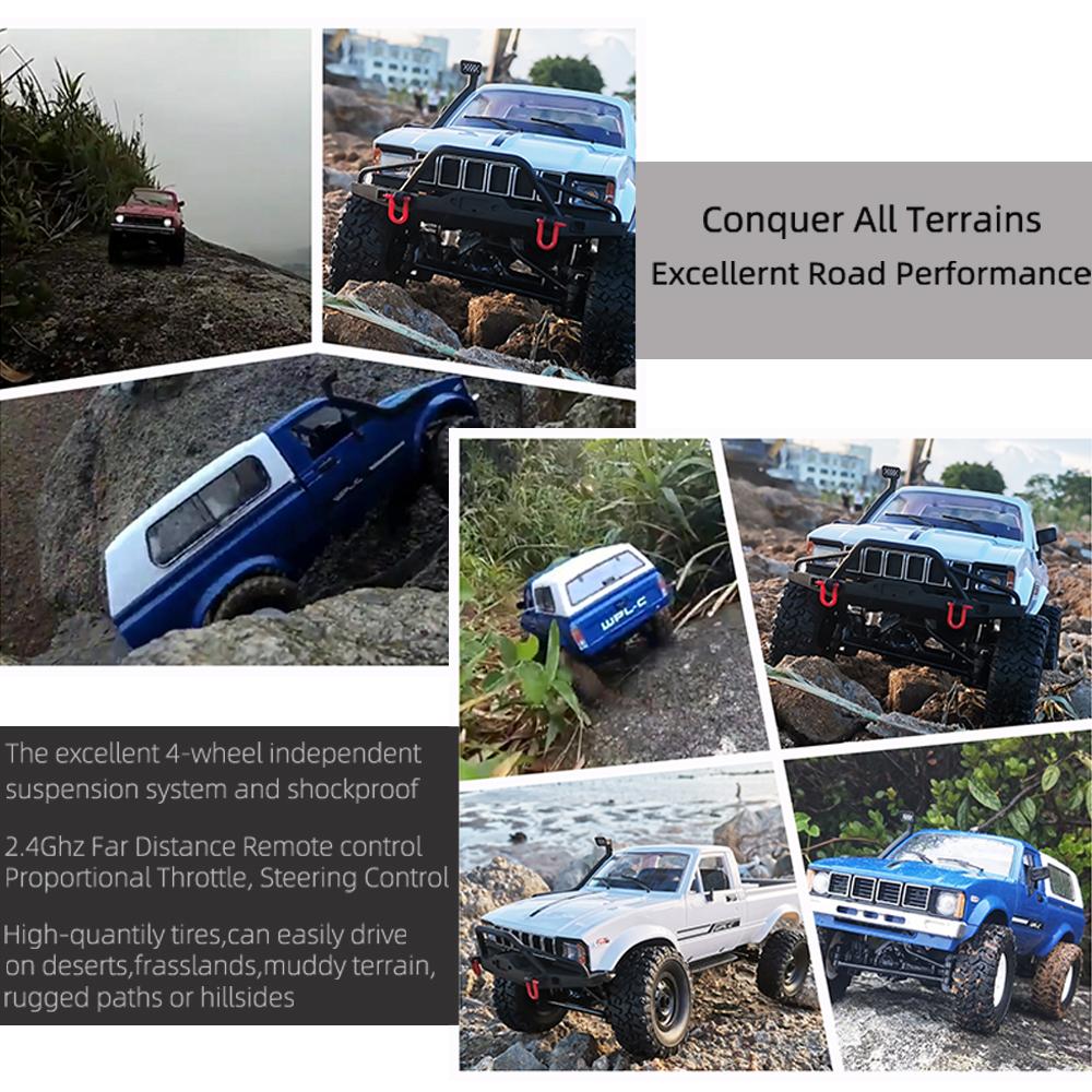 2024 Новый полномасштабный радиоуправляемый автомобиль 1:16 2.4G 4WD Rock Crawler Electric Buggy Climbing Truck LED Light on-road 1/16 для детей Подарки Игрушки