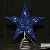 Hollow Xmas Tree Ornament 3D Glitter Star Glowing Tree Topper Creative Christmas Trees Topper