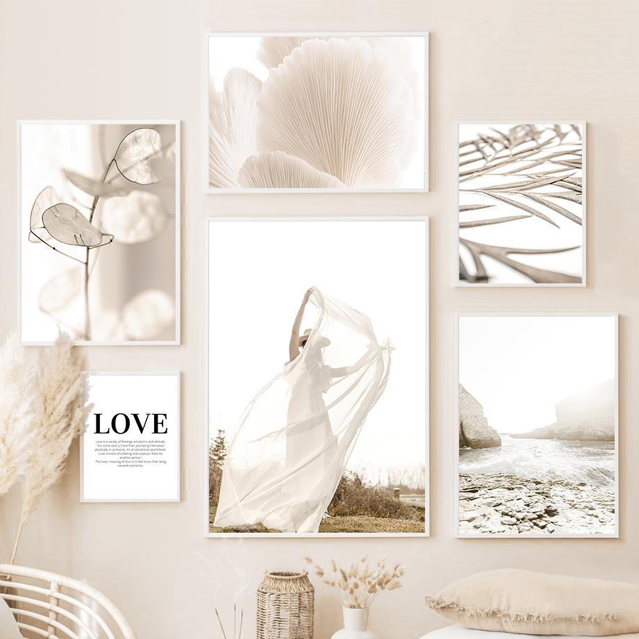 Настенная картина на холсте, белое платье, девушка, книга, листья, река, украшение для гостиной, постеры и принты, настенные картины для дома, салон