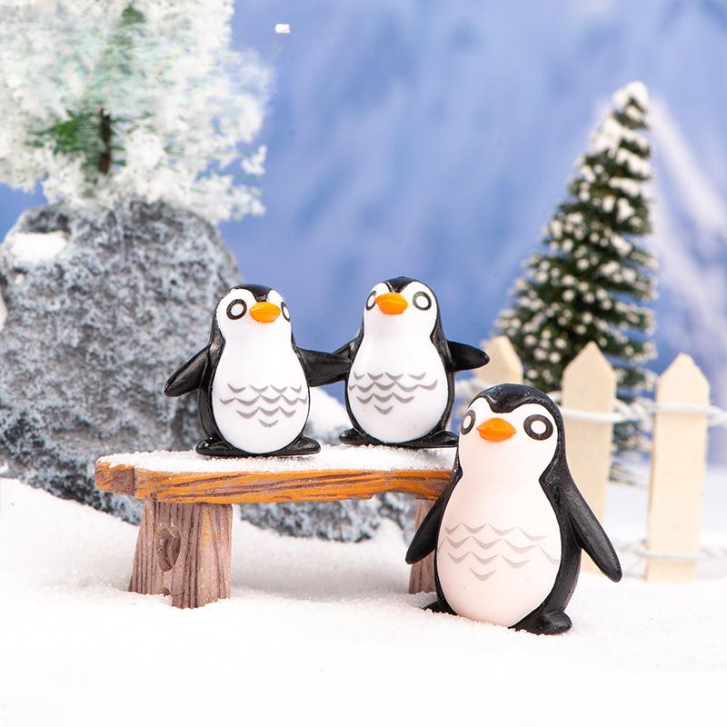 Micro Landscape Decoration Penguin Animal Resin Doll Desktop Car Cute Decorative Arts and Crafts Diy Material Accessories