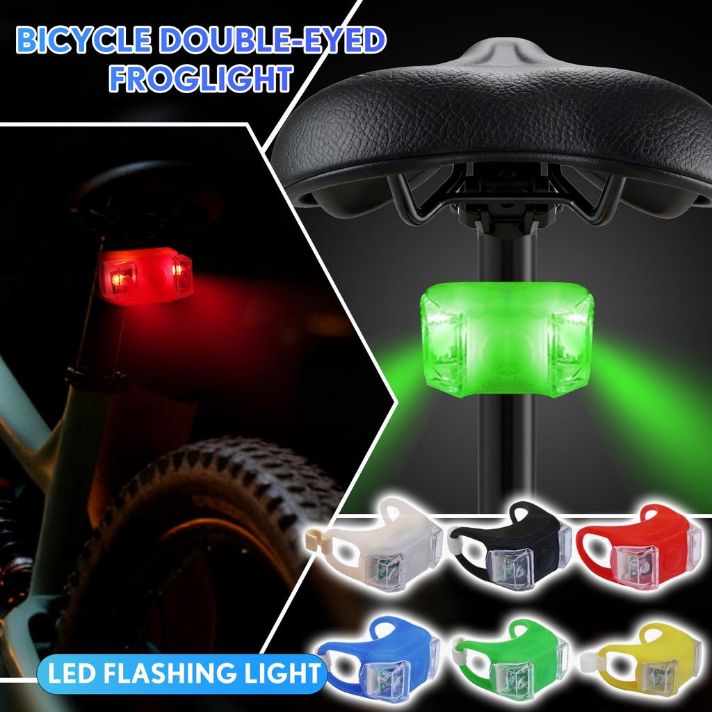 LED Flash Light For Bike, Twin Eye Design Night Riding Signal Light,Batteries Need To Be Installed