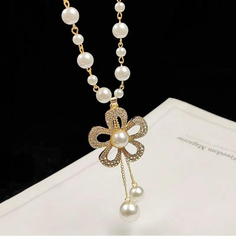 1Pcs Vintage Pearl Chain Elegant Temperament Sweater Chain Women's Jewelry Accessories