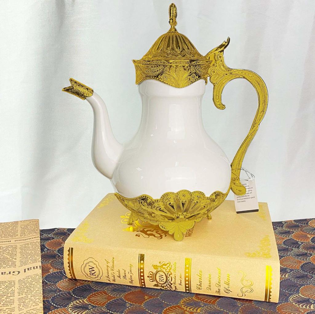 Европейский Классический Керамический Кофейник и Чайник - Элегантный Стеклянный Дизайн для Домашнего или Офисного Декора