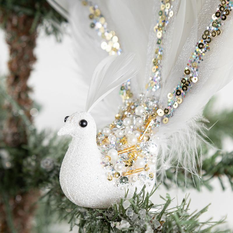 Павлин подвесной 2-цветный, яркий, хорошо сделанный, прочный и долговечный, реалистичные украшения, аксессуары, Рождество