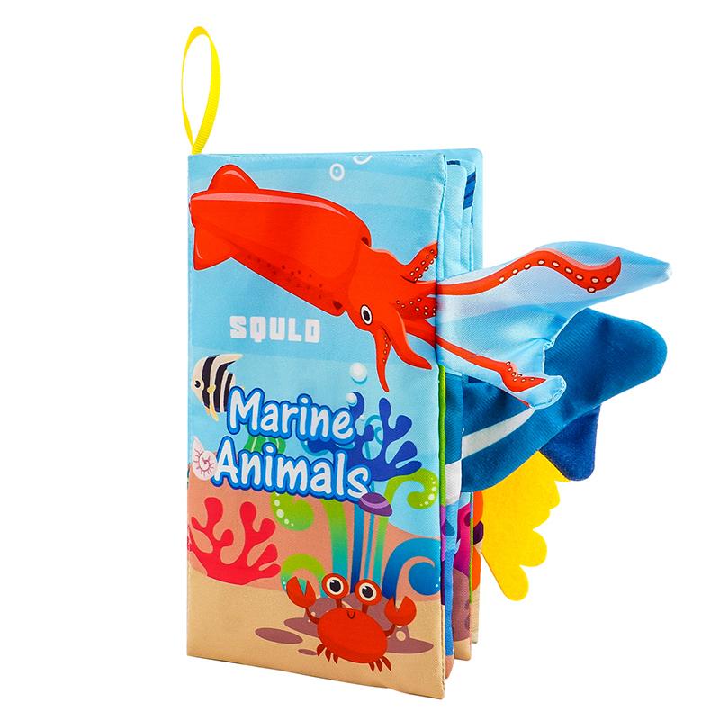 Touch and Feel Crinkle Book for 0+ Months Early Development Interactive Soft Toy for Baby Strollers