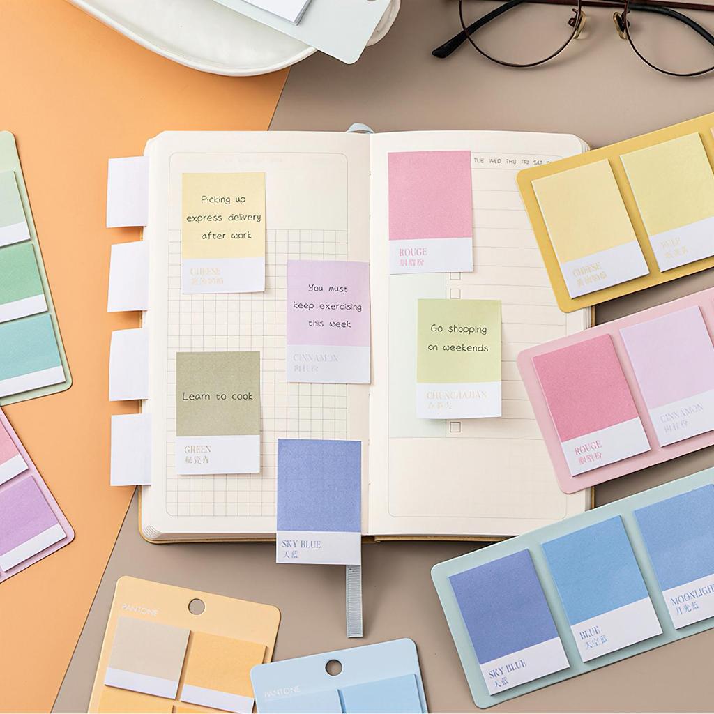 1/4 шт. Нежная цветовая схема липучки градиентная серия квадратные индексные бирки наклейки блокнот самоклеящийся дневник