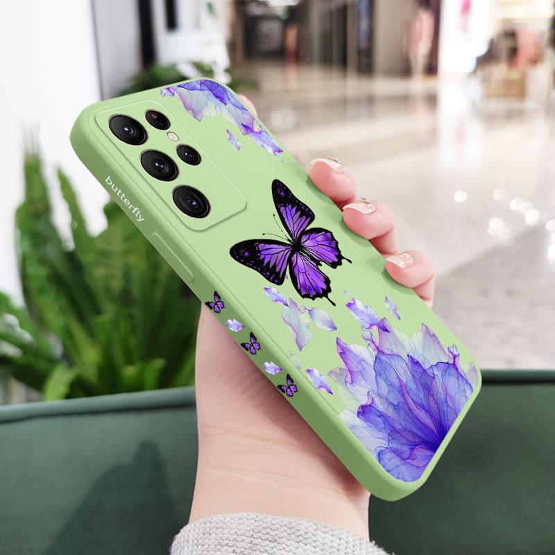 Printed Butterfly Phone Case For Samsung Galaxy S25 S24 S23 S22 S21 S20 Ultra Plus FE S10 S9 S10E Note 20 ultra 10 9 Plus Cover