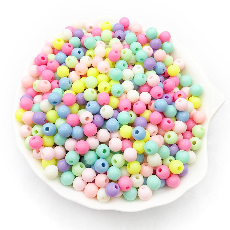 50 г Смесь акриловых бусин в форме бабочек, сердечек, круглых для DIY браслетов и ожерелий цвета макарон.