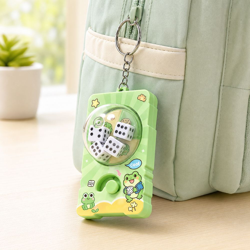 Mini Fidget Toy Rotating Dice Keychain Press Button Fidget Keychain Cute Bag Charm Key Decoration