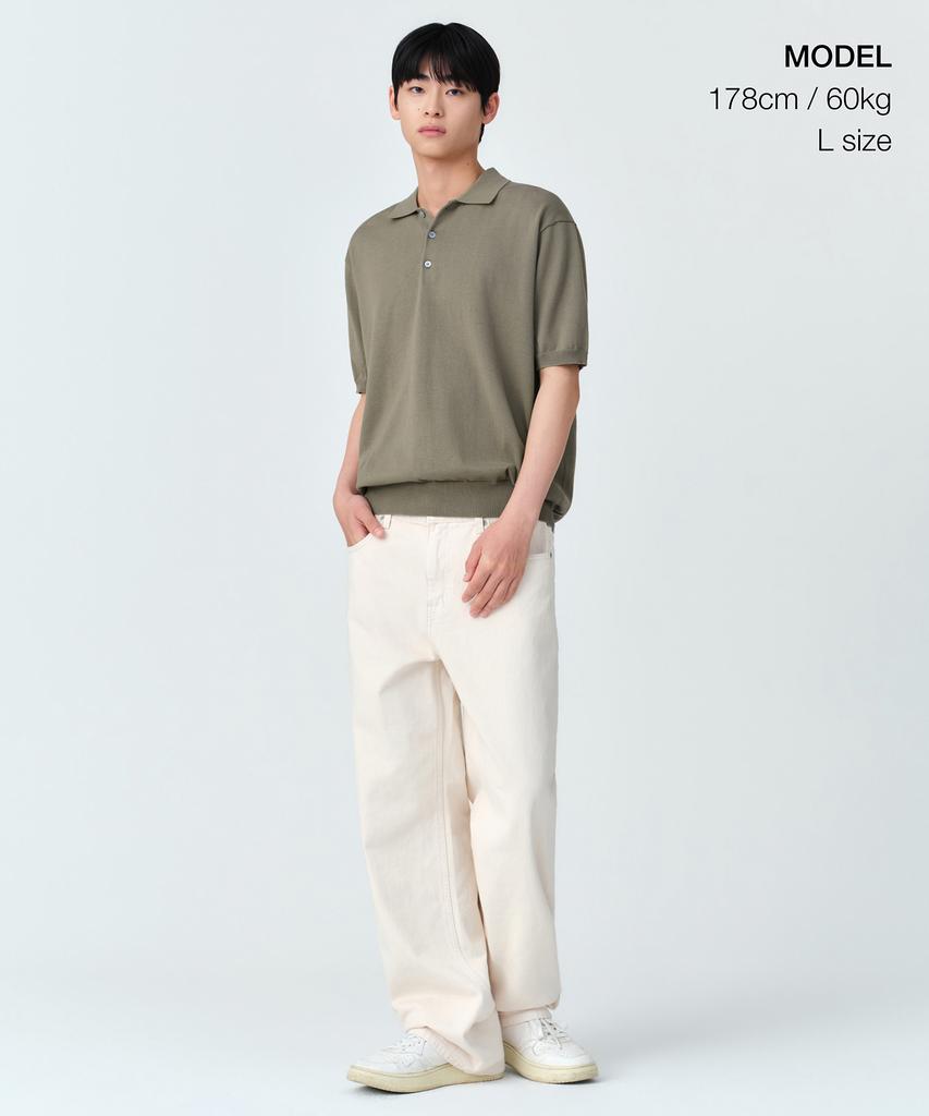 MUSINSA STANDARD Washable Supima Cotton Knitted Polo Shirt [Sage]