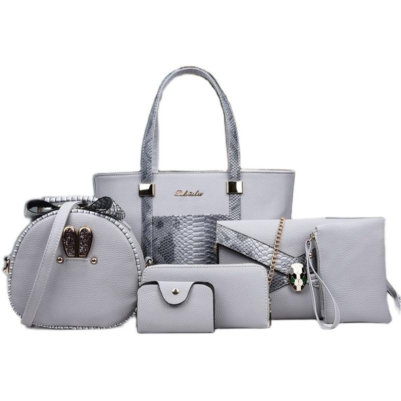 Новый модный тренд классическая тисненая сумка через плечо с рисунком змеи, шестикомпонентная сумка через плечо, женская сумка