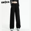 Women's Spring and Autumn Loose Drape High Waist Drawstring Skinny Hundred Haren Sports Casual Pants