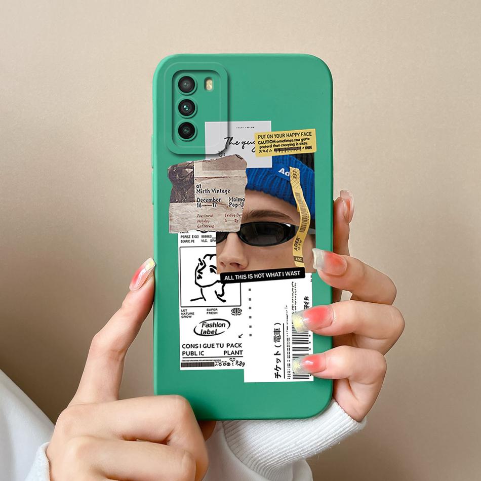 For Poco M3 Pro Case Cartoon Soft Liquid Silicone Full Coverage Anti Drop Phone Shell For Xiaomi Poco M 3 Pro M3Pro Bumper Funda