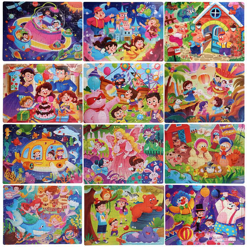 Temu 60-Piece Wooden Cartoon Puzzle for Early Childhood Education