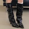 Модные высокие сапоги женские с острым носком на высоком каблуке модная обувь платье сексуальный дизайнер женщина зимние сапоги 2025 люксовые женские челси ботильоны