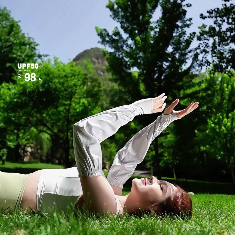 Flip-finger Ice Silk Sleeves Gloves Anti-UV Cycling Gloves Breathable Sunscreen Sleeve Outdoor