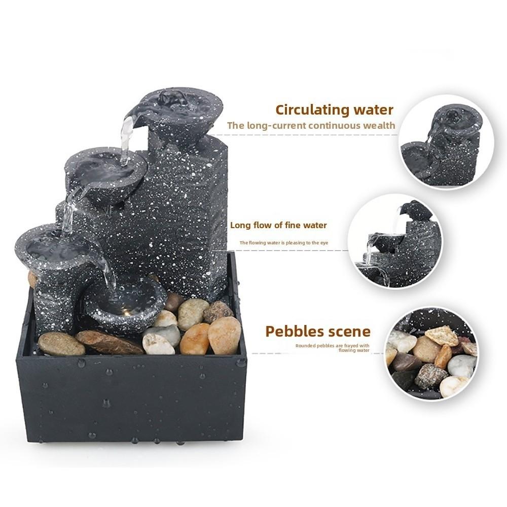 Circulating Water Flow Chinese Fengshui Waterfalls ABS Waterfall Decoration  Office Ornaments