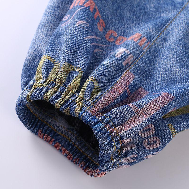 Тонкие летние джинсы для мальчиков, детские брюки с защитой от комаров, летняя верхняя одежда