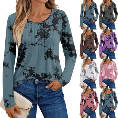 Женские рубашки с длинным рукавом, графические футболки, повседневные базовые топы, пуловеры