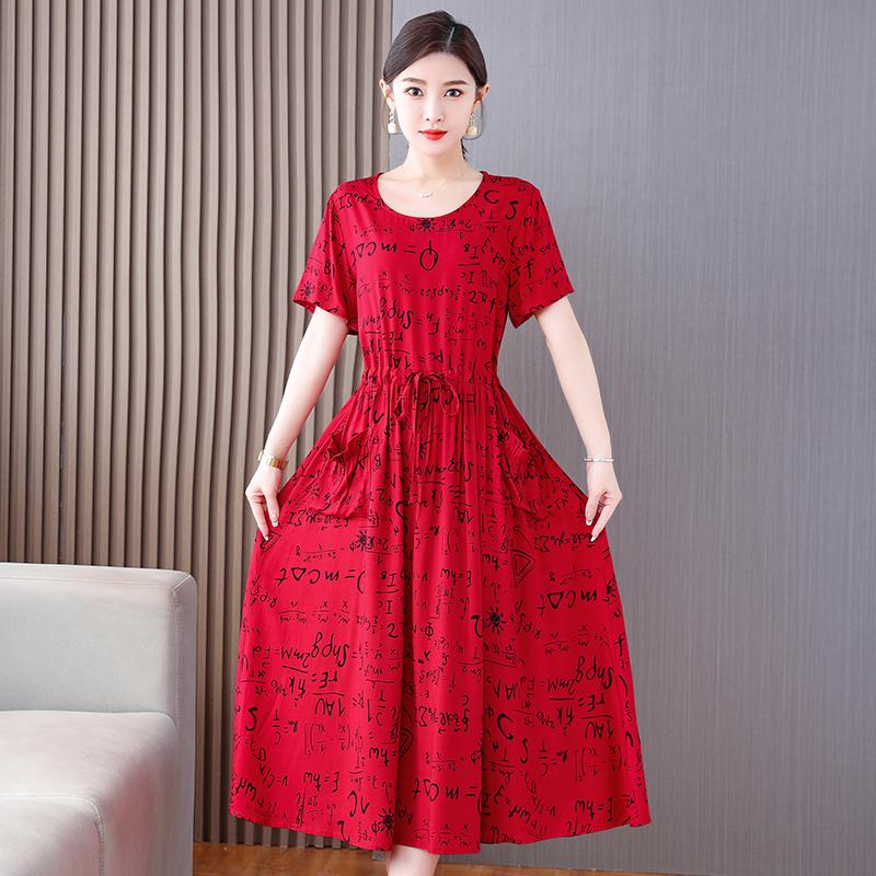 Винтажное платье с цветочным принтом, женские летние повседневные длинные платья больших размеров