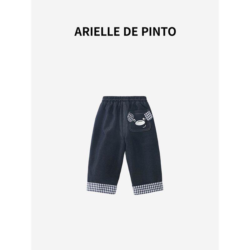 French Arielle De Pinto Baby Pants Korean Style Children's Casual Pants Fleece-Lined Girls' Pants Autumn and Winter