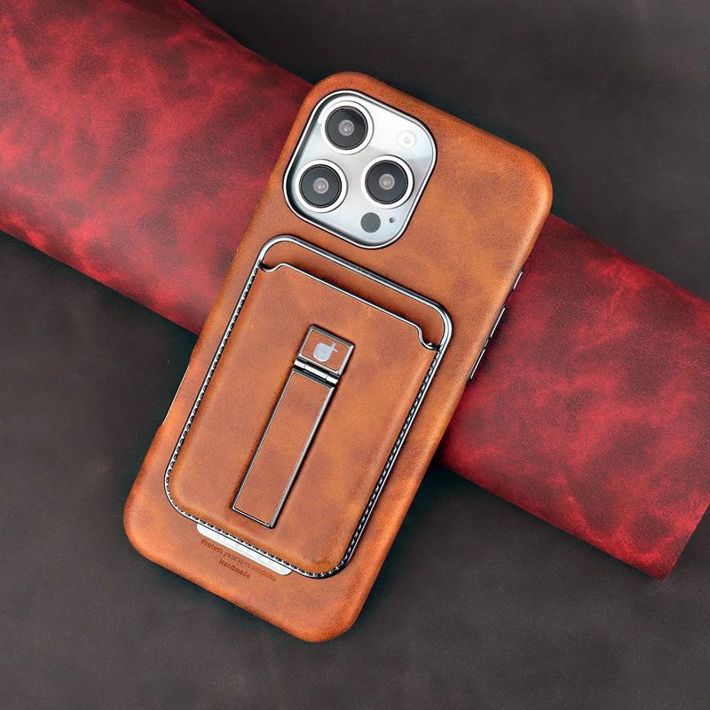 Подходит для чехла для телефона Apple 15promax Подставка Карта Магнитное притяжение IPhone16 Гальванизированный 14 Полное покрытие 13 Кожаный чехол 12