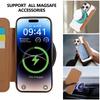 Кожаный чехол-книжка без магнитной застежки для iPhone 17 Air 16 Pro Max 16E 15 Plus 14 13 12 Magsafe 360-градусная вращающаяся подставка Перекидная крышка