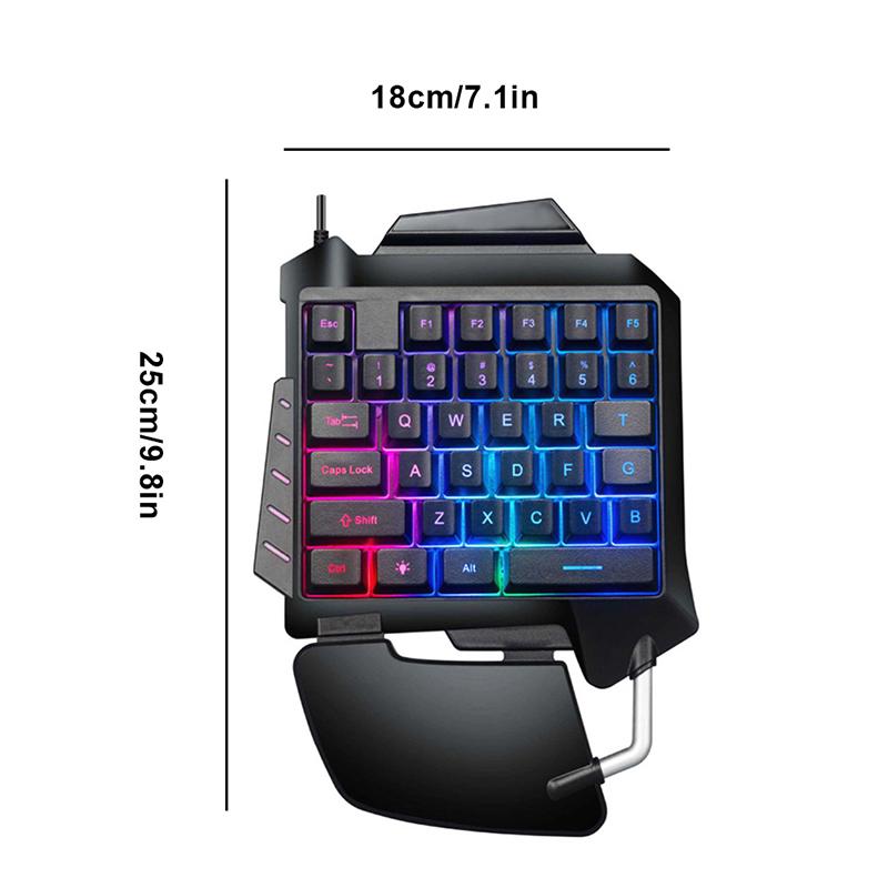 One-Handed Mechanical Gaming Keyboard Rgb Backlit Portable Mini Gaming Keypad