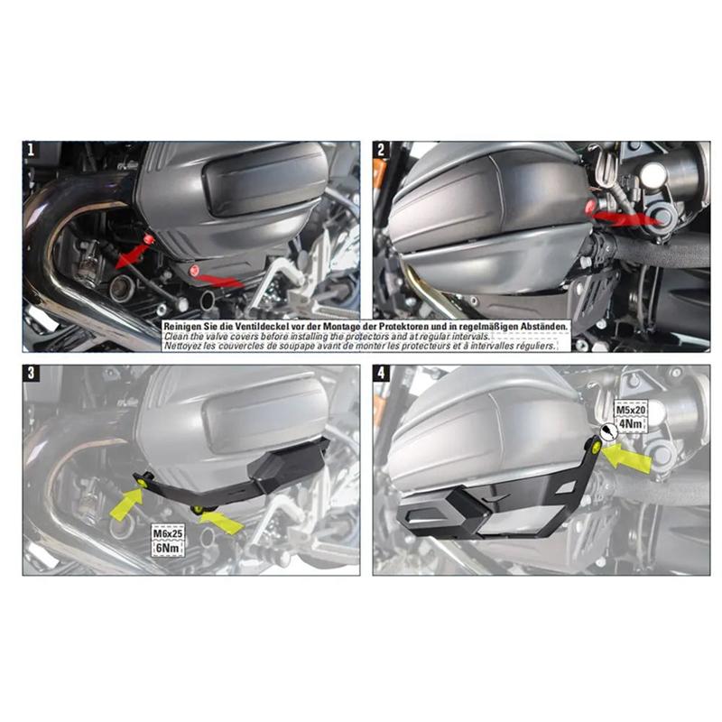 A03E-Motorcycle Engine Cylinder Head Valve Guard Protector For BMW R 12 R12 Ninet (-) Cylinder Protectors Cover