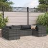 VidaXL Garden Lounge Set 6 Pcs with Cushions Grey Wicker, Outdoor Sofa Set, Garden Corner Sofa, 3308250