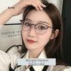 Cat Ear Myopia Glasses Round Frame Cute Metal Frame Women's Clear Glasses Blue Light Blocking Glasses 0 To -4.0