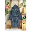 Hooded Soft Bamboo Unisex Girls-boys Towel Bathrobe Anthracite / Bat