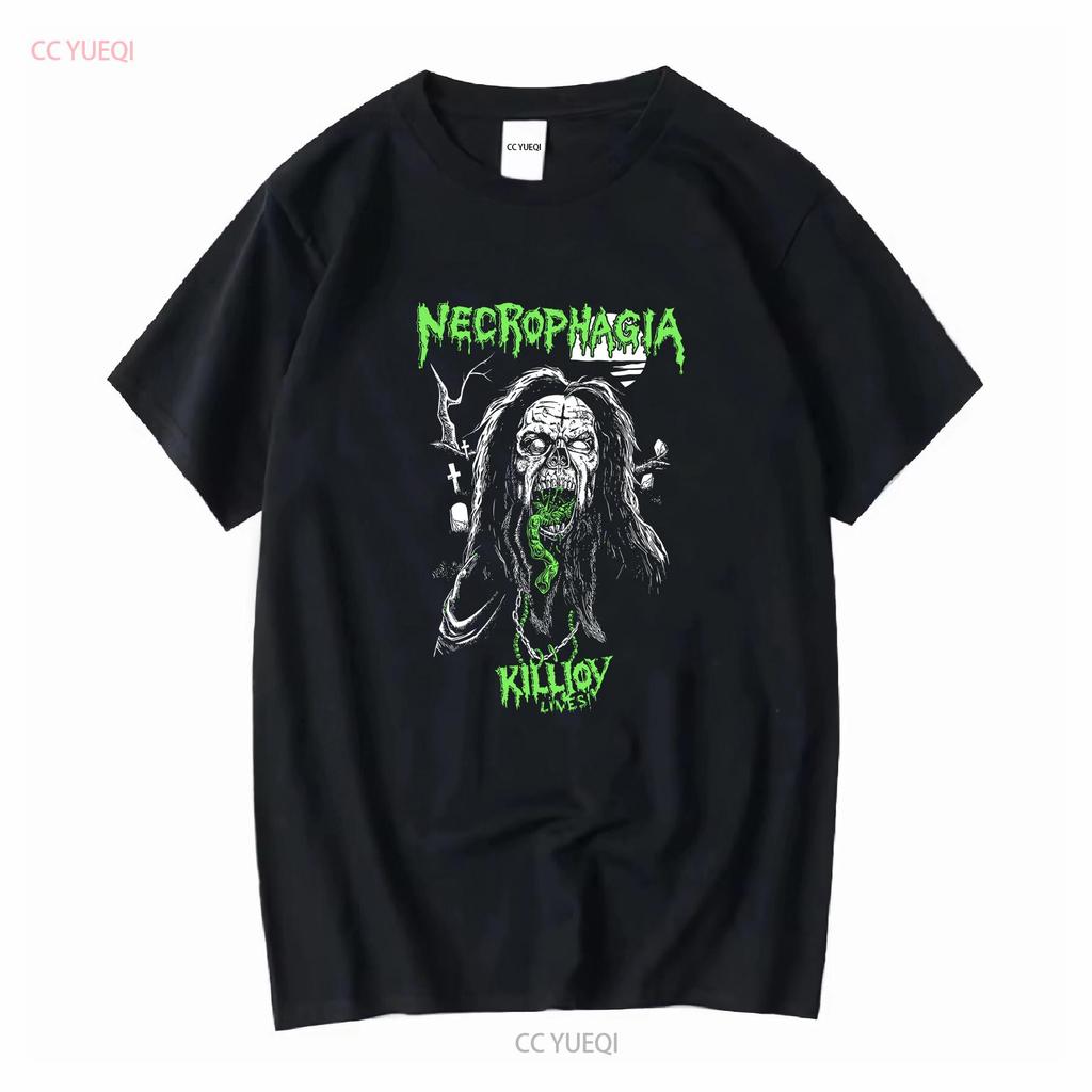 Футболка Necrophagia Band Lives Классическая Черная S 5XL QE127 винтажная Стиранная Удобная Немного Универсальная Мягкая мода мужская