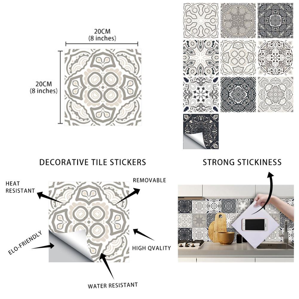 10 шт. мозаичные наклейки для плитки, самоклеящиеся обои для ванной, кухни, дома, стены, пола, водонепроницаемые обои для домашнего декора ванной комнаты