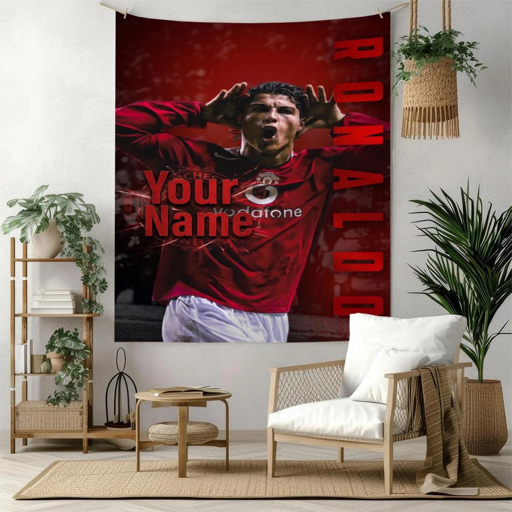 Cristiano Ronaldo Retro Tapestry Nordic Minimal Suitable For Living Room Studio Wall Balcony Yearround Hand Painted Style