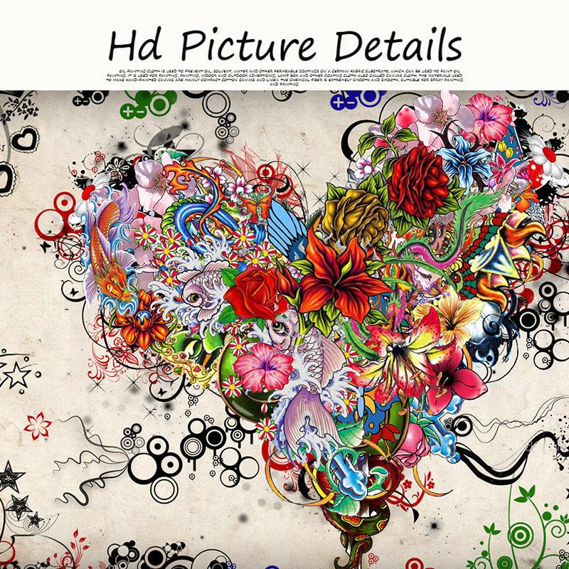 Красное сердце любви цветок картина маслом на холсте настенное искусство скандинавские постеры и принты Современная настенная картина для гостиной