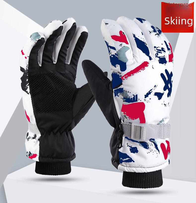 Мужские и женские водонепроницаемые нескользящие теплые перчатки для велоспорта и лыж, утолщенные бархатом и хлопком для защиты от зимнего холода